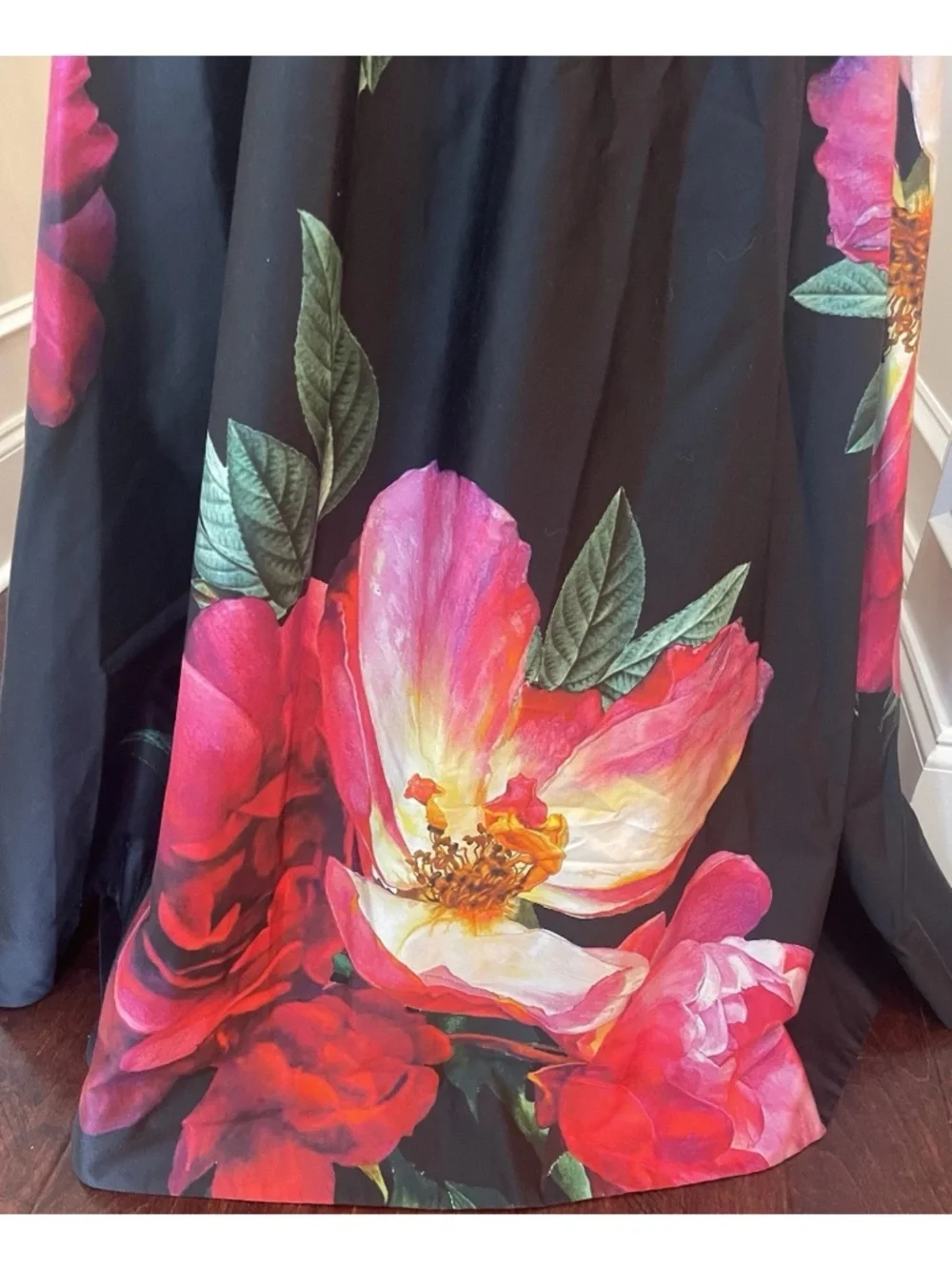 Alice +Olivia Tarrie Floral Ball  gown Maxi dress Empress Bloom Black NWT 6